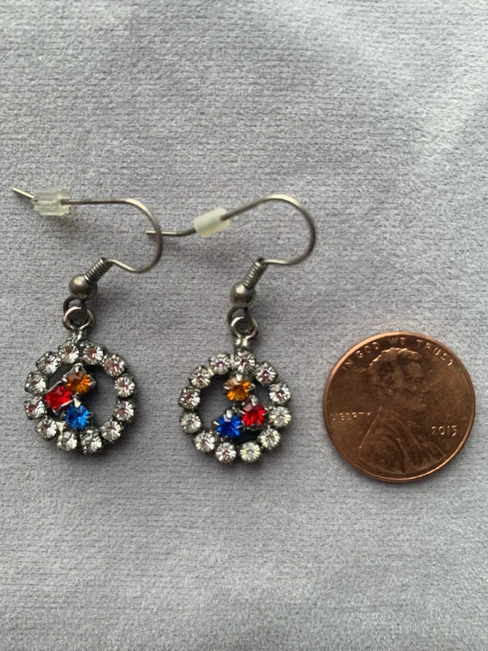 Pittsburgh Steelers Rhinestone Dangle Earrings Black Gold Football Fan Jewelry